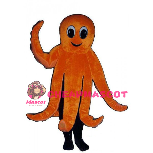 Cute Cartoon Orange Octopus Mascot Costume