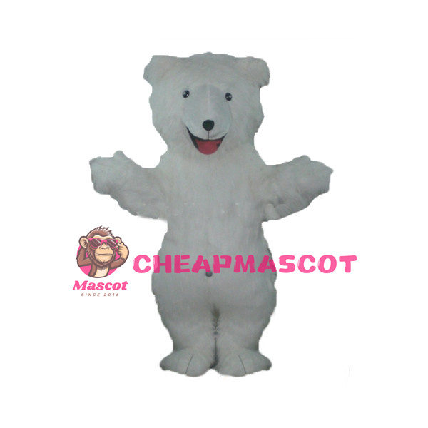 Pure White Polar Bear Mascot Costume