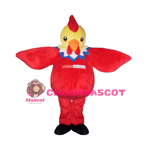 Round Body Red Chicken Mascot Costume