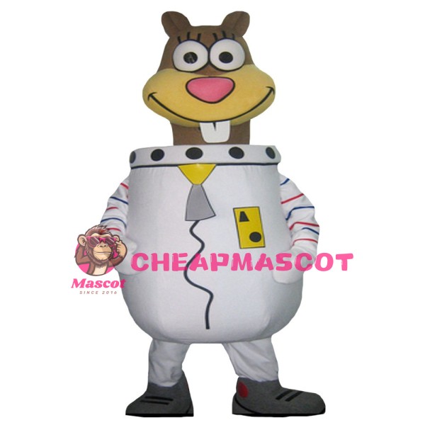 Groundhog Robot With Protruding Teeth Mascot Costume