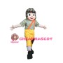 Lively Little Boy With Flying Cap Mascot Costume