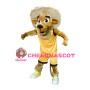 Playing Athlete Lion With Brown Set Mascot Costume