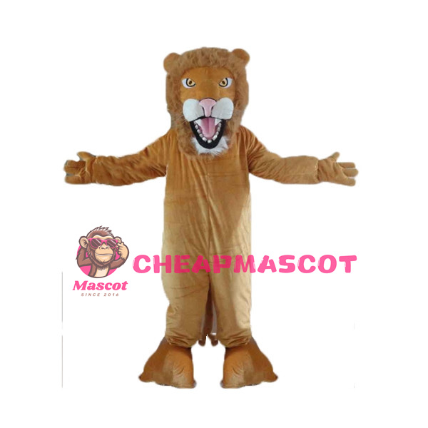 Roaring Brown Lion Mascot Costume