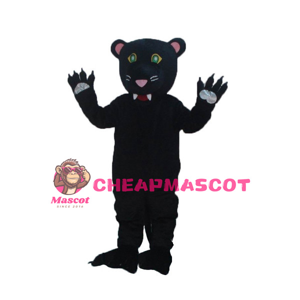 Green Eyes Black Leopard Mascot Costume
