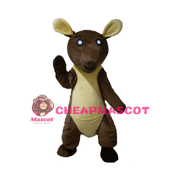 Brown Beaver With Yellow Bodysuit Mascot Costume