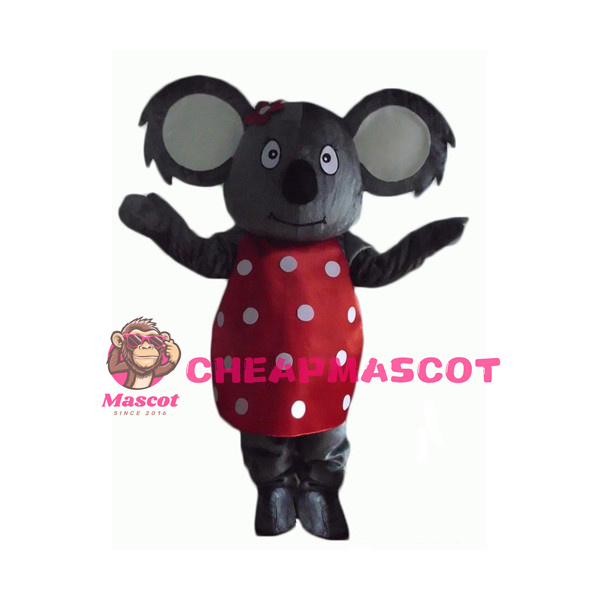Koala In Red Polka Dot Dress Mascot Costume