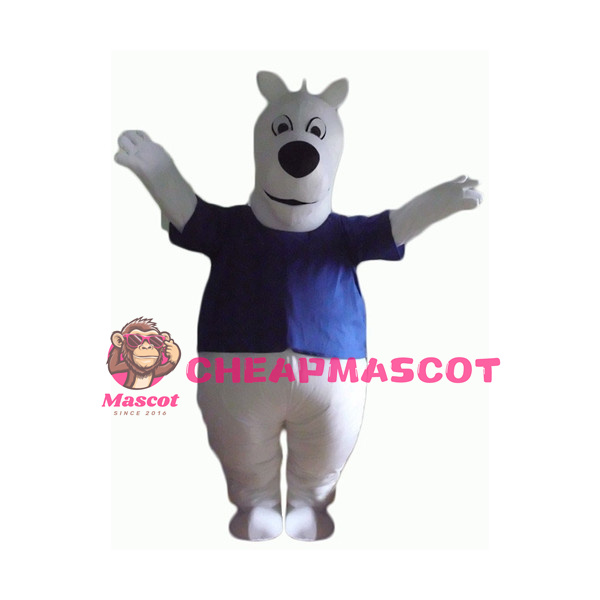 Fat White Dog Mascot Costume