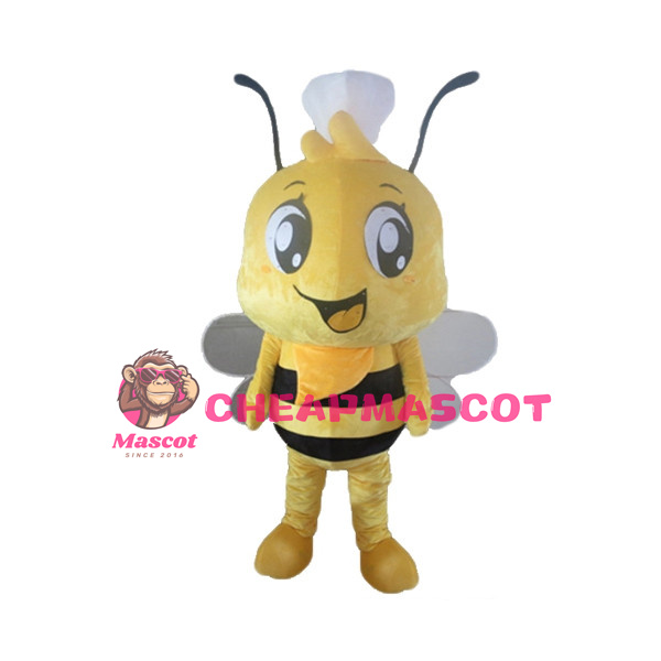 Long Round Body Chef Bee Mascot Costume