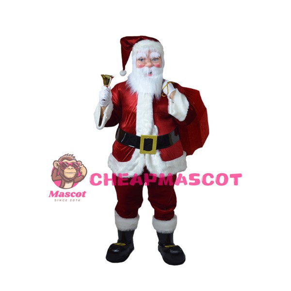 Santa Claus Carrying Gift Bag Mascot Costume