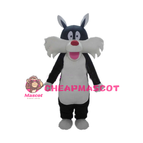 Black & White Bearded Dog Mascot Costume