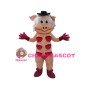 White Hair Pig With Red Bra Mascot Costume