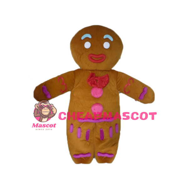 Gingerbread Man Mascot Costume For Christmas Event