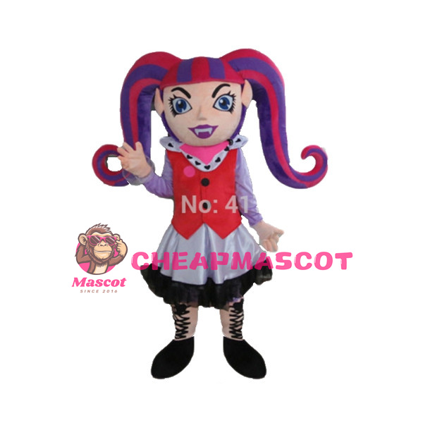Woman Clown With Long Claw Braid Mascot Costume
