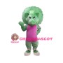 Greeting Cartoon Green Dinosaur Mascot Costume