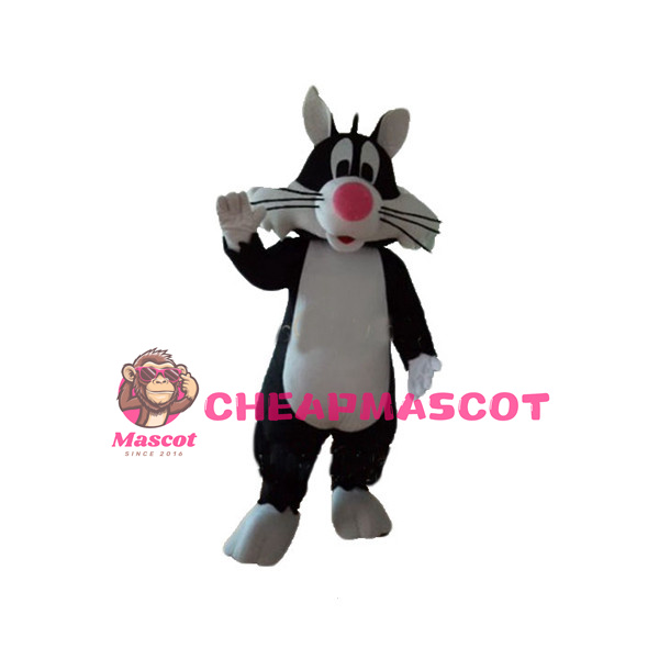 Pink Nose Long Beard Cat Mascot Costume