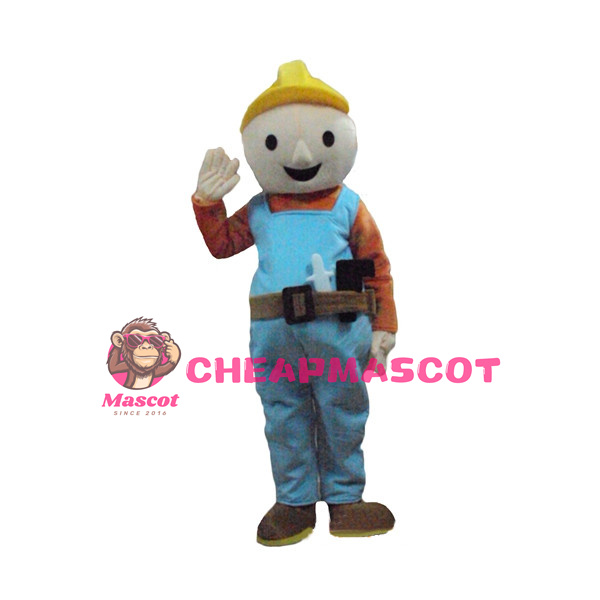 Cute Doll Wearing Blue Rompers Mascot Costume