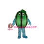 Ripe Watermelon With Green Leaf Mascot Costume