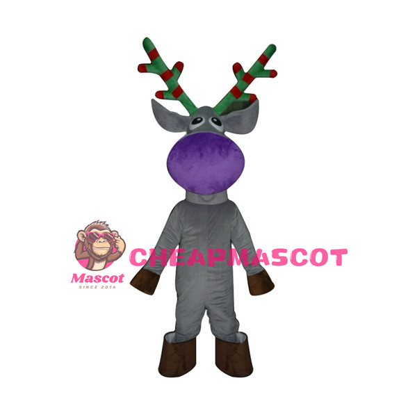 Grey Christmas Elk Mascot Costume