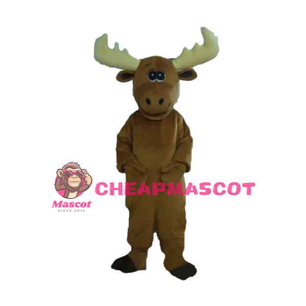 Beige Antlers Mouse Mascot Costume