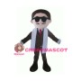 Polite Gentleman With Sunglasses Mascot Costume