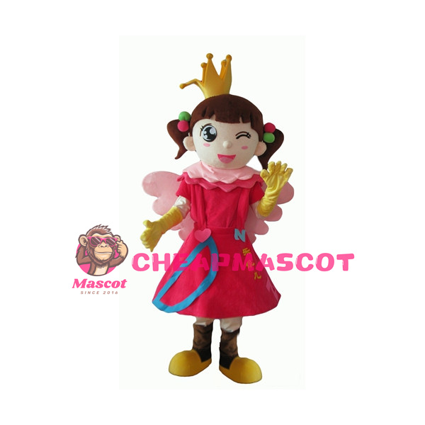 Little Girl With Crown Mascot Costume
