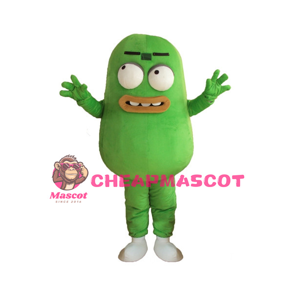 Protruding Eyes Green Bean Mascot Costume