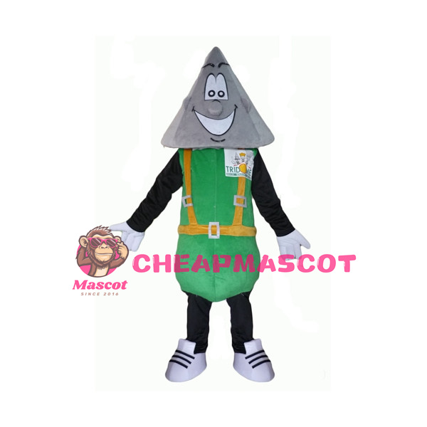 Grey Triangle Head Doll Mascot Costume