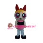 Pink Eyes Powerpuff Girl Mascot Costume