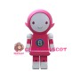 Square Body Pink Robot Mascot Costume