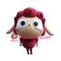 Big Head Red Fur Sheep Mascot Costume