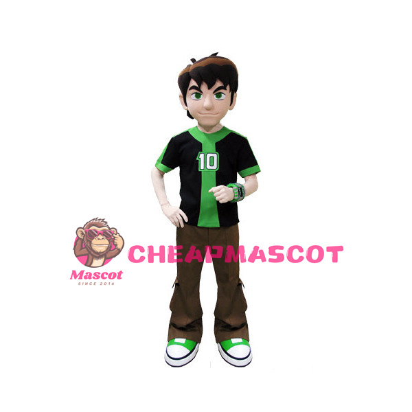 Green Eyes Number Ten Athlete Mascot Costume