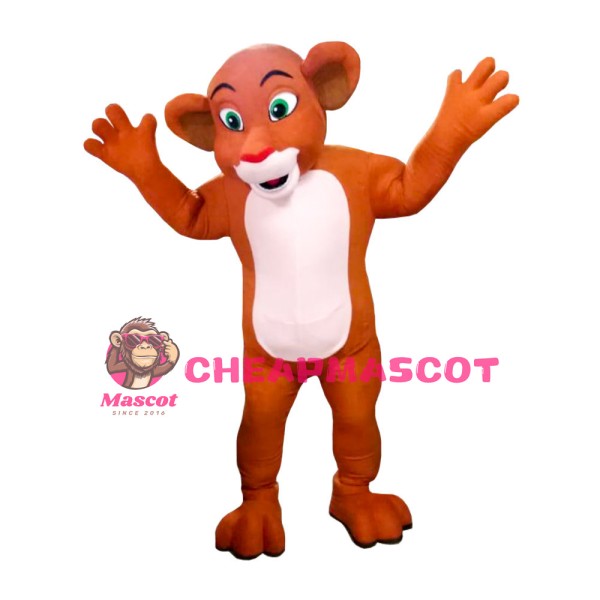 Brown Bald Lion Mascot Costume