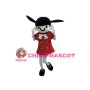 Beautiful Girl With Double Ponytails Mascot Costume