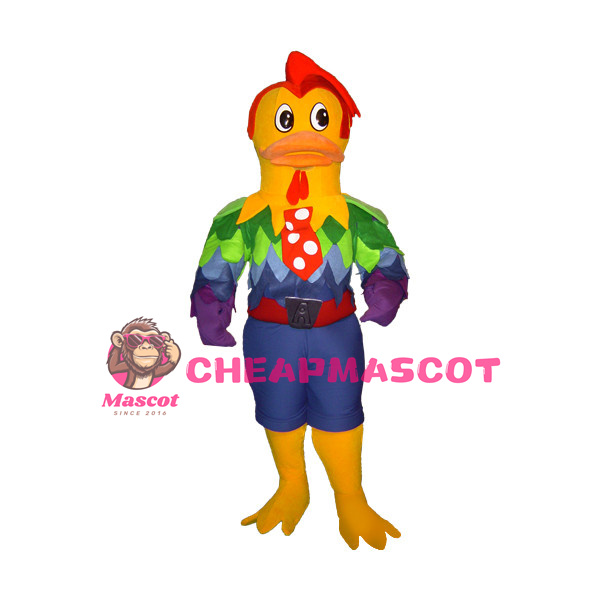 Green Feathers Colorful Duck Mascot Costume