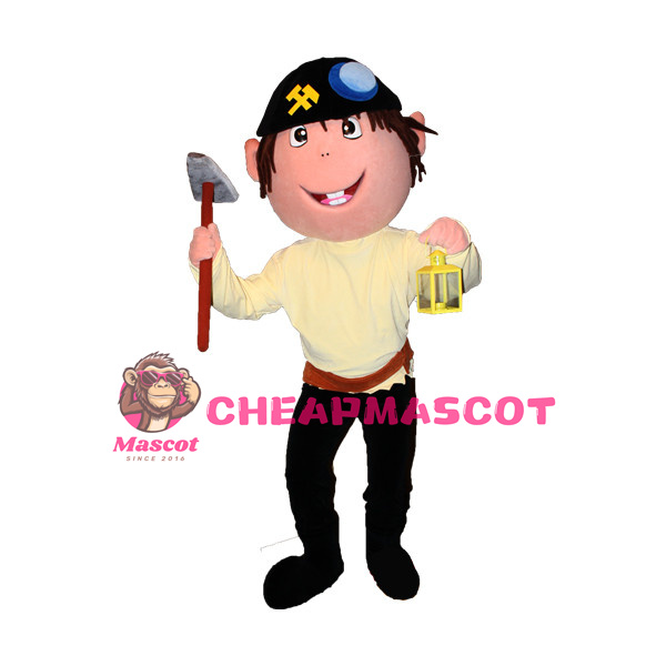 Adult Miner Holding Tools Mascot Costume