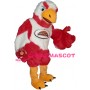 Long Fur Red & White Eagle Mascot Costume
