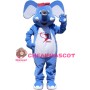 Polite Greeting Blue & White Elephant Mascot Costume