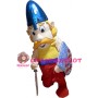 Brave Guard Holding Weapon And Shield Mascot Costume