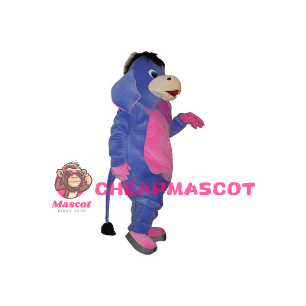 Big Ears Blue & Pink Pony Mascot Costume