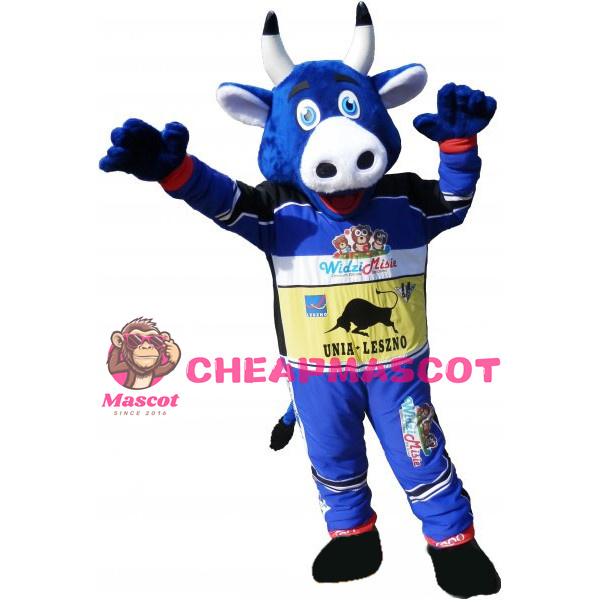 Customized Blue Bull Mascot Costume For Union