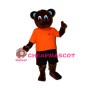 Blue Eyes Dark Brown Bear Mascot Costume