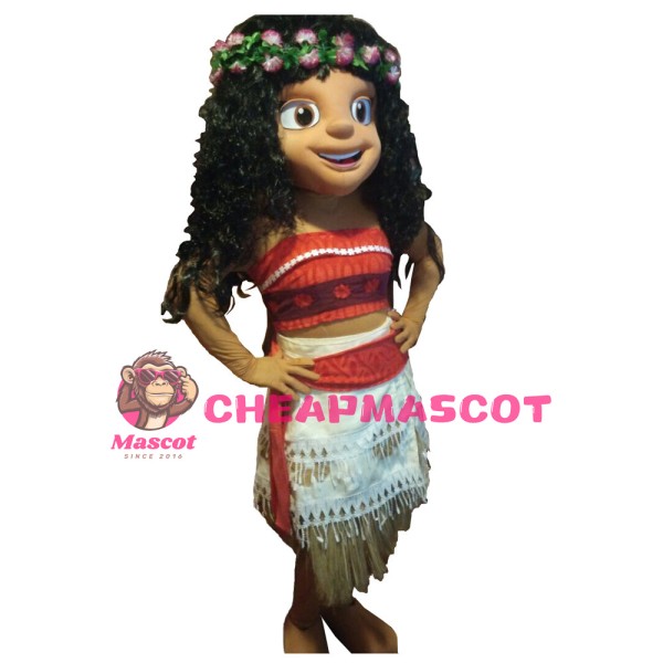 Black Curly Girl With Anadem Mascot Costume