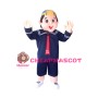 Big Head Fat Child With School Uniform Mascot Costume
