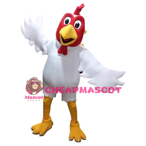 Flapping White Chicken Mascot Costume