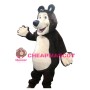 Sturdy Brown & White Bear Mascot Costume
