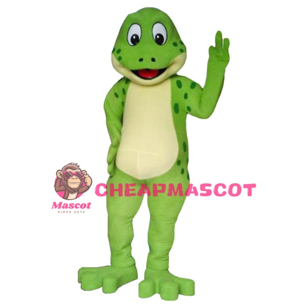 Fancy Cartoon Green Frog Mascot Costume