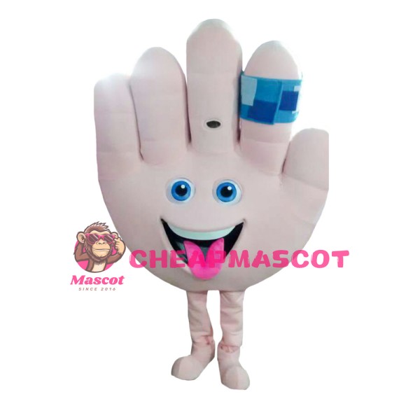 Big White Palm With Blue Bandage Mascot Costume