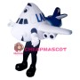 Cartoon White Airliner Mascot Costume