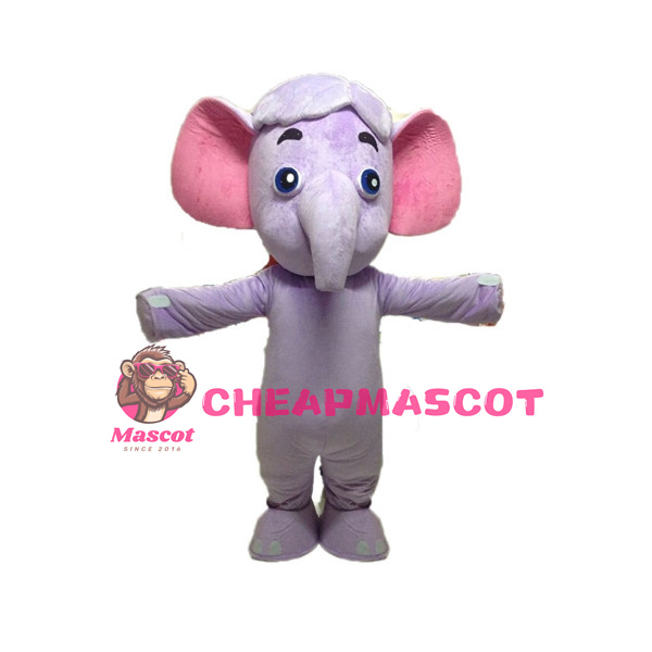 Cute Purple Elephant Lightweight Mascot Costume For Adult