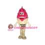 Cartoon Strawberry Ice Cream Cone Mascot Costume